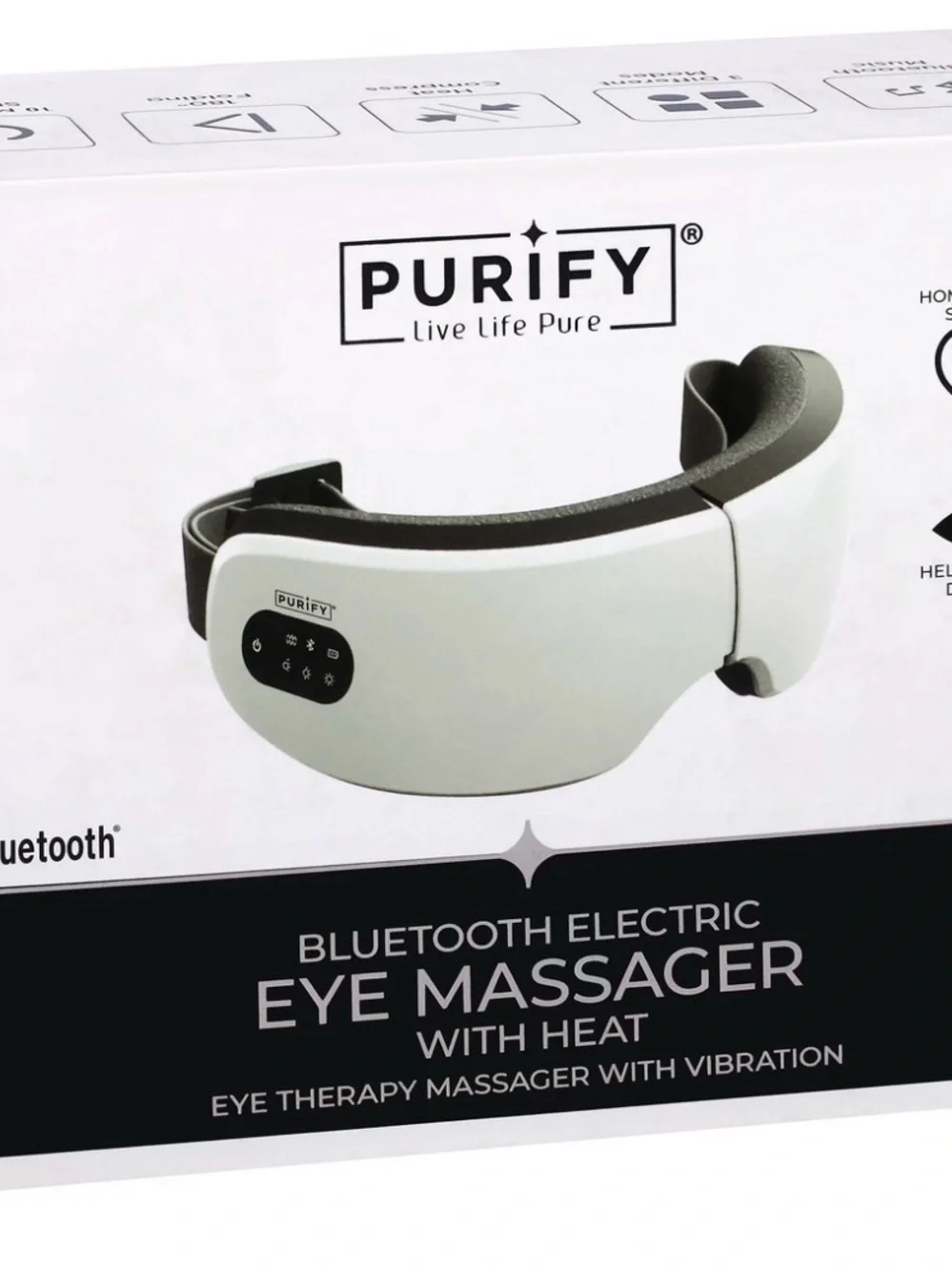 Purify Bluetooth Electric Eye Massager with Heat - White
